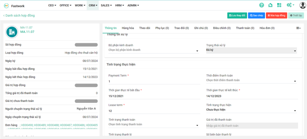 Quản lý báo giá & hợp đồng trên FastWork

