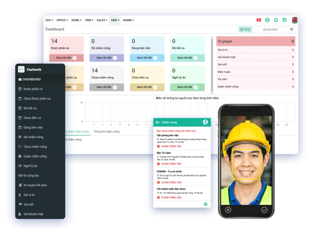 Đơn giản hóa việc chấm công - tính lương nhân viên hiện trường