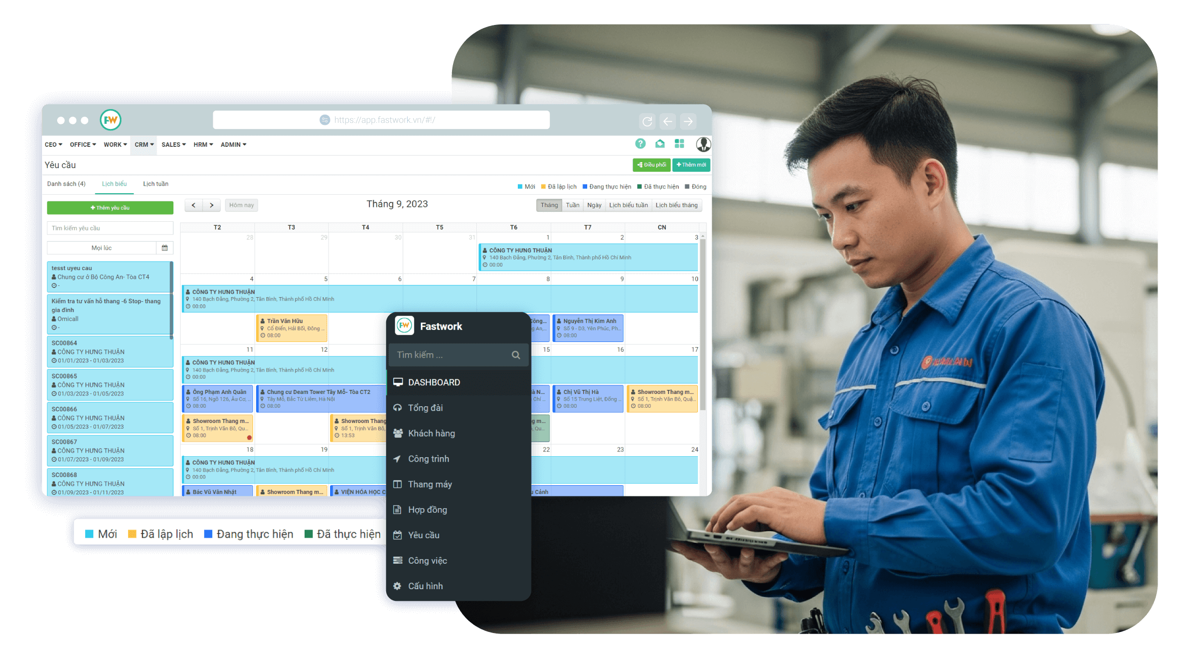 Số hóa quản lý công việc kỹ thuật viên trên FastWork