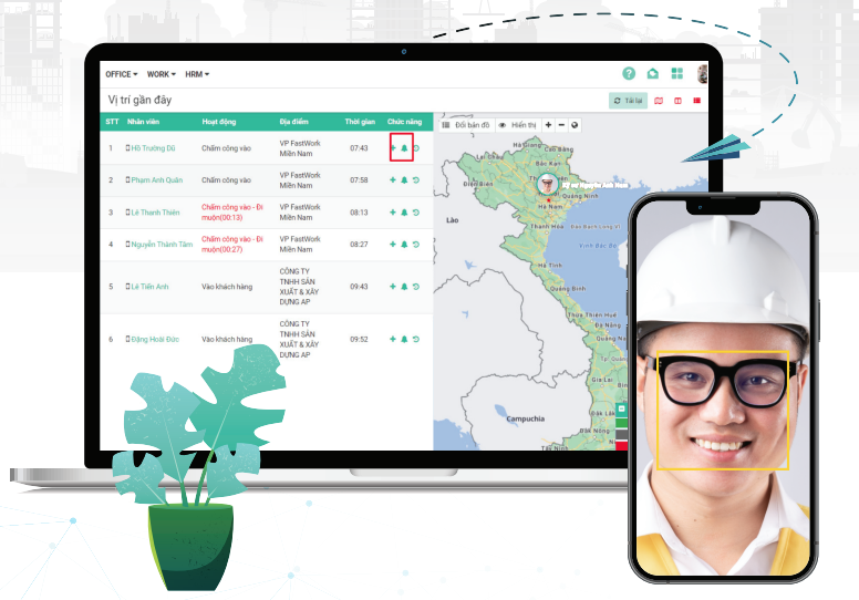 Á Châu tối ưu hiệu quả quản lý đội ngũ kỹ thuật công trường cùng FastWork